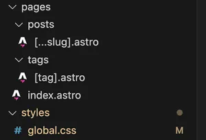 astro pages setup